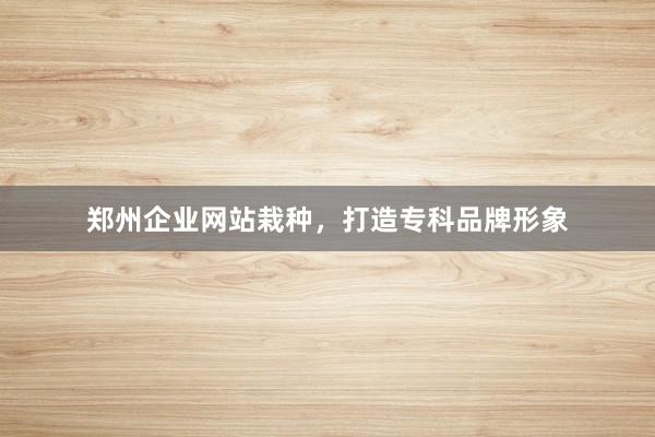 郑州企业网站栽种,打造专科品牌形象