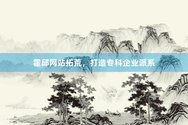 霍邱网站拓荒，打造专科企业派系