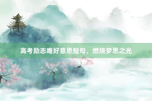 高考励志唯好意思短句，燃烧梦思之光